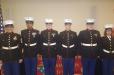 Retired Msgt. Frank DelPiano w/ the color guard at the Marine Birthday Ball.